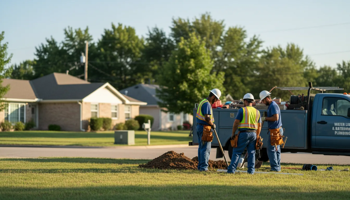 Residential water line and bathroom plumbing service in Baden, PA